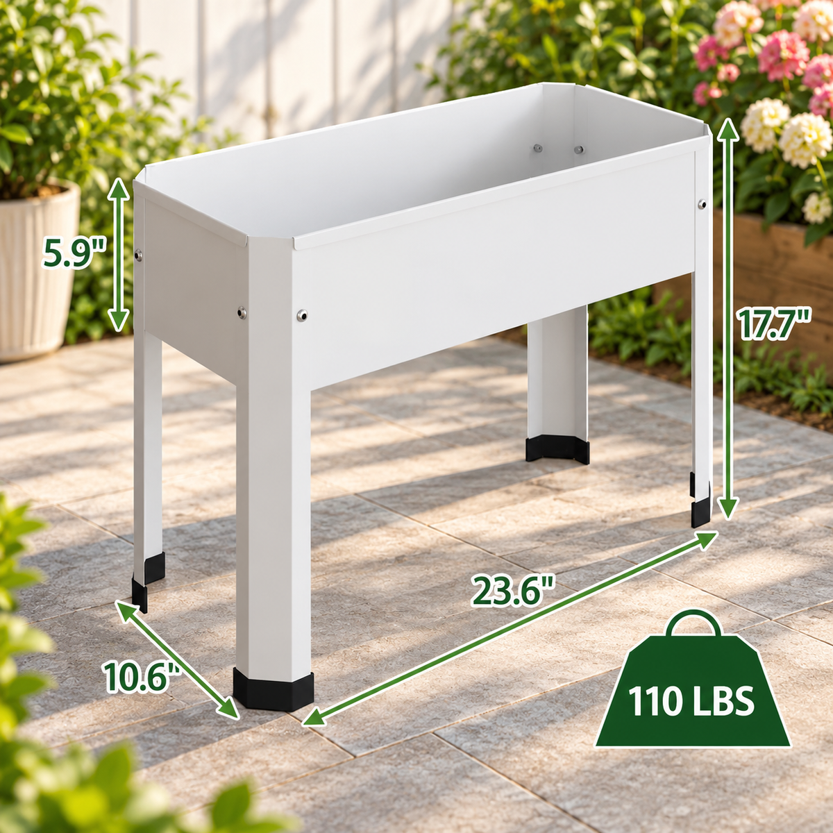 Galvanized Elevated Raised Garden Planter