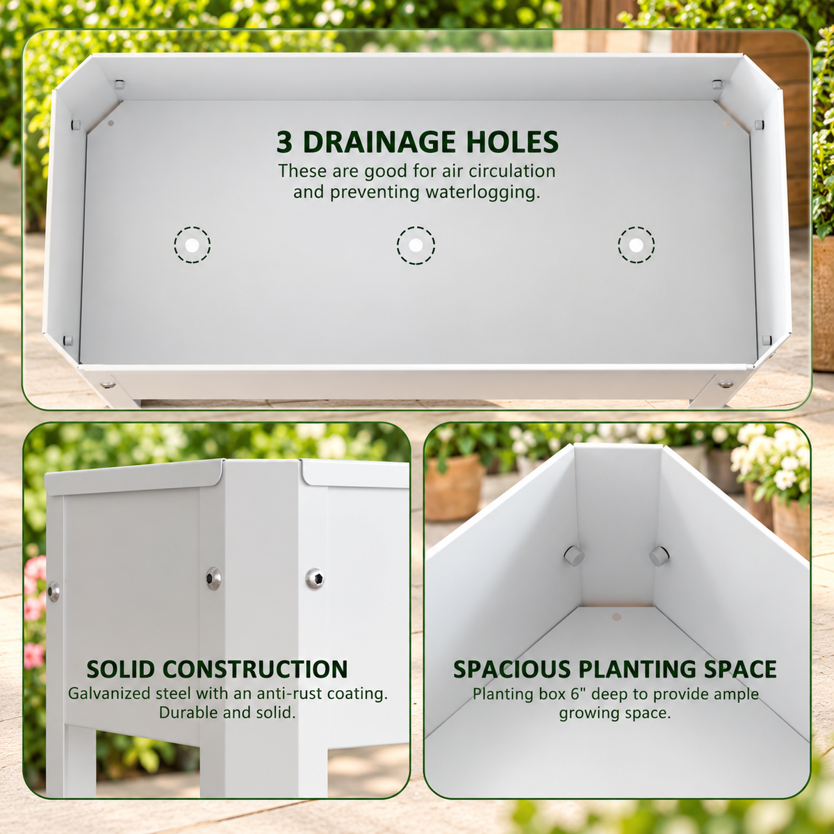 Galvanized Elevated Raised Garden Planter