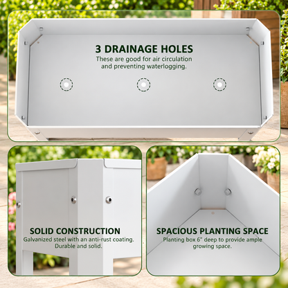 Galvanized Elevated Raised Garden Planter