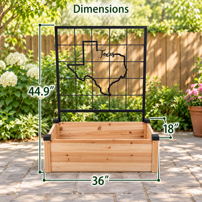 Wooden Raised Garden Bed with Trellis
