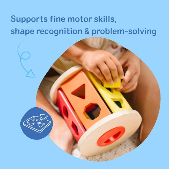 Match & Roll Wooden Shape Sorter