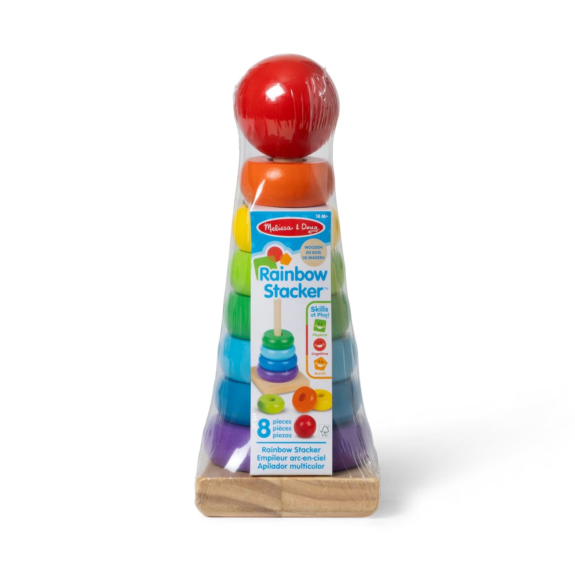 Rainbow Wooden Ring Stacking Toy