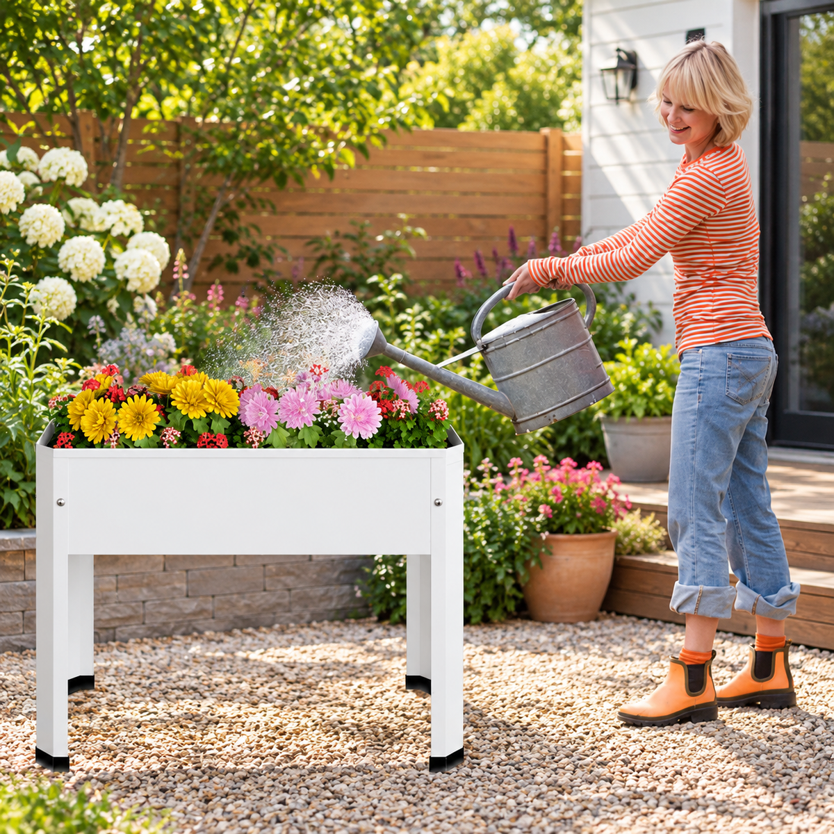 Galvanized Elevated Raised Garden Planter