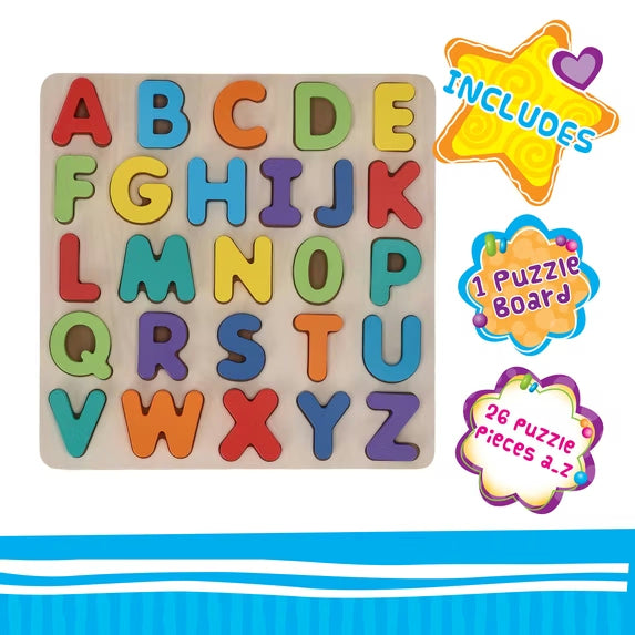 Wooden Alphabet Learning Puzzle Board