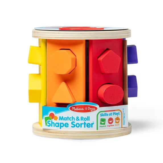 Match & Roll Wooden Shape Sorter