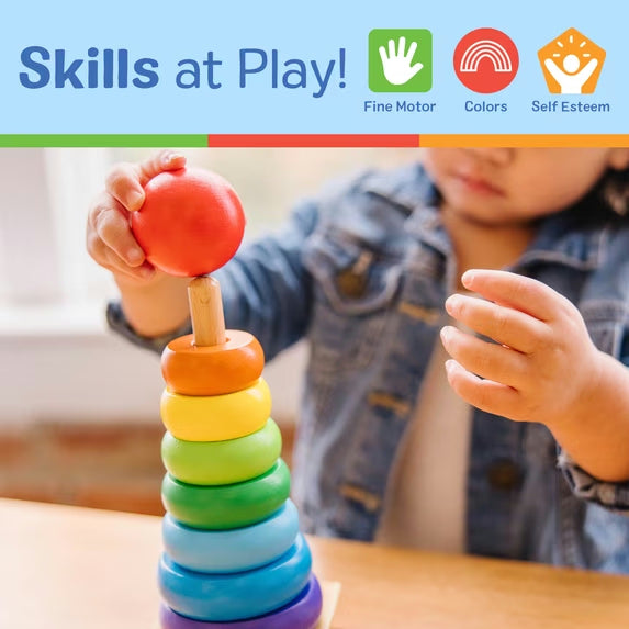 Rainbow Wooden Ring Stacking Toy