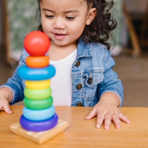 Rainbow Wooden Ring Stacking Toy