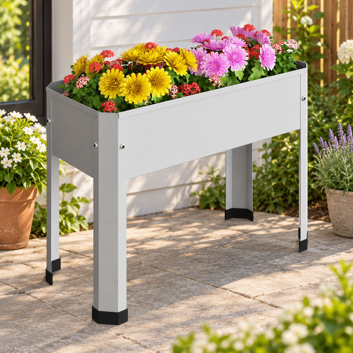 Galvanized Elevated Raised Garden Planter